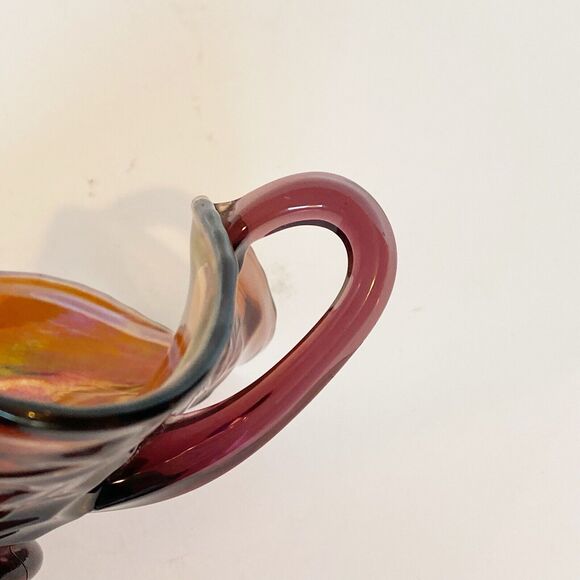 Fenton Amethyst Glass Candy Dish Carnival Antique Honeycomb & Clover Bon Bon 6" - Picture 7 of 10